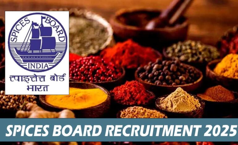 spices board executive recruitment 2025